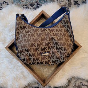 NWOT Michael Kors Purse, Brown and Royal Blue